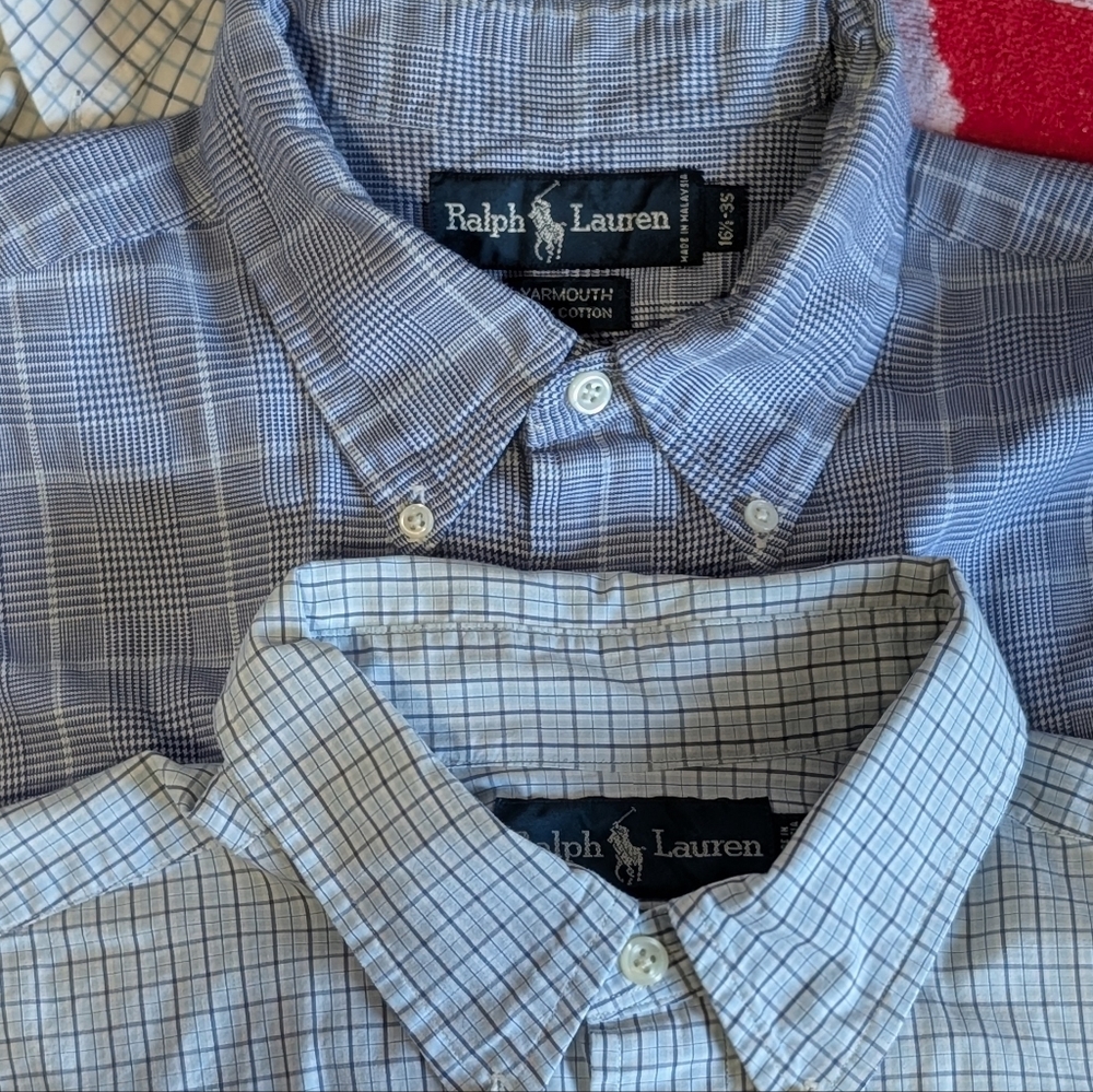 Ralph Lauren Yarmouth Vintage Men's Oxford Shirt Bundle of 2 Button Up
